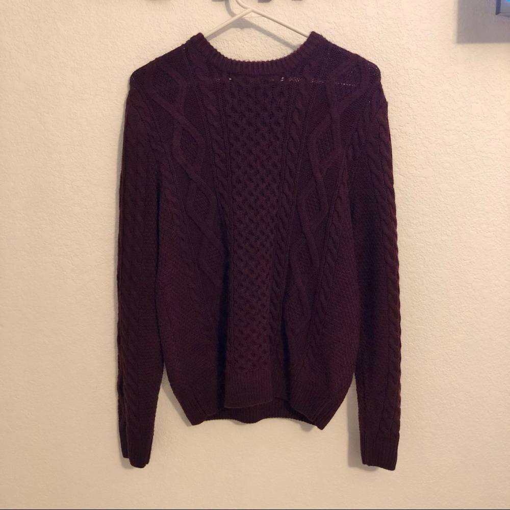 Vintage Style Knit Burgundy Sweater